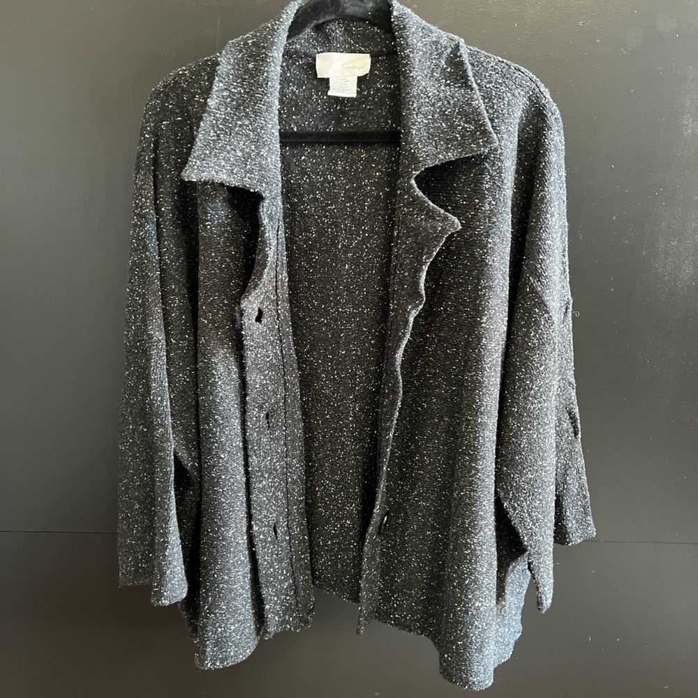 Spiegel Charcoal Speckled Knit Cardigan